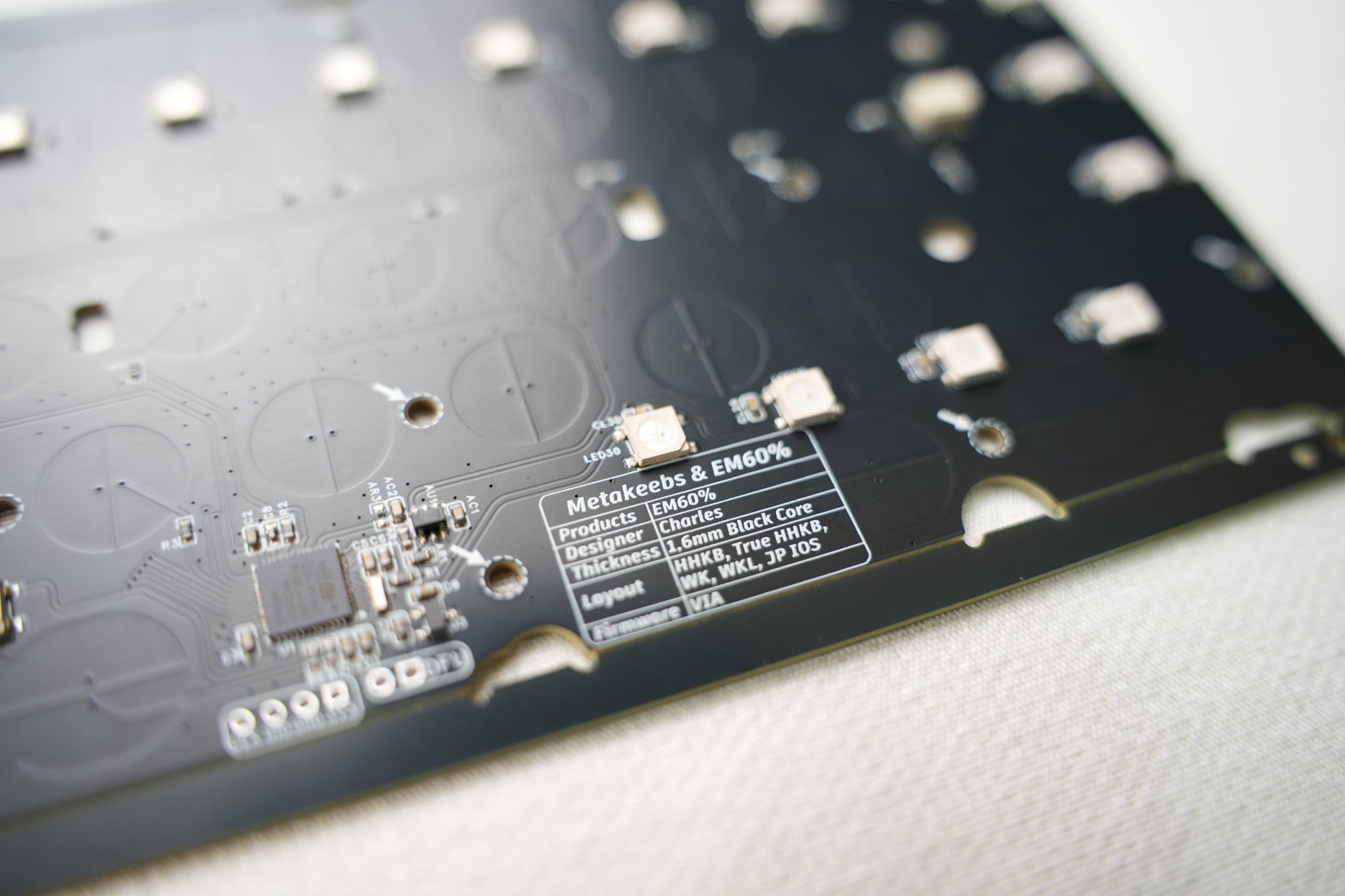 EM60 EC PCB from MetaKeebs